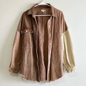 NWOT POL Colorblock Corduroy Oversized Shacket